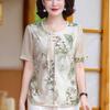 2025 Summer Short Sleeve T-Shirt for Mom: Fashionable Chinese Style Blouse for 50+ Women