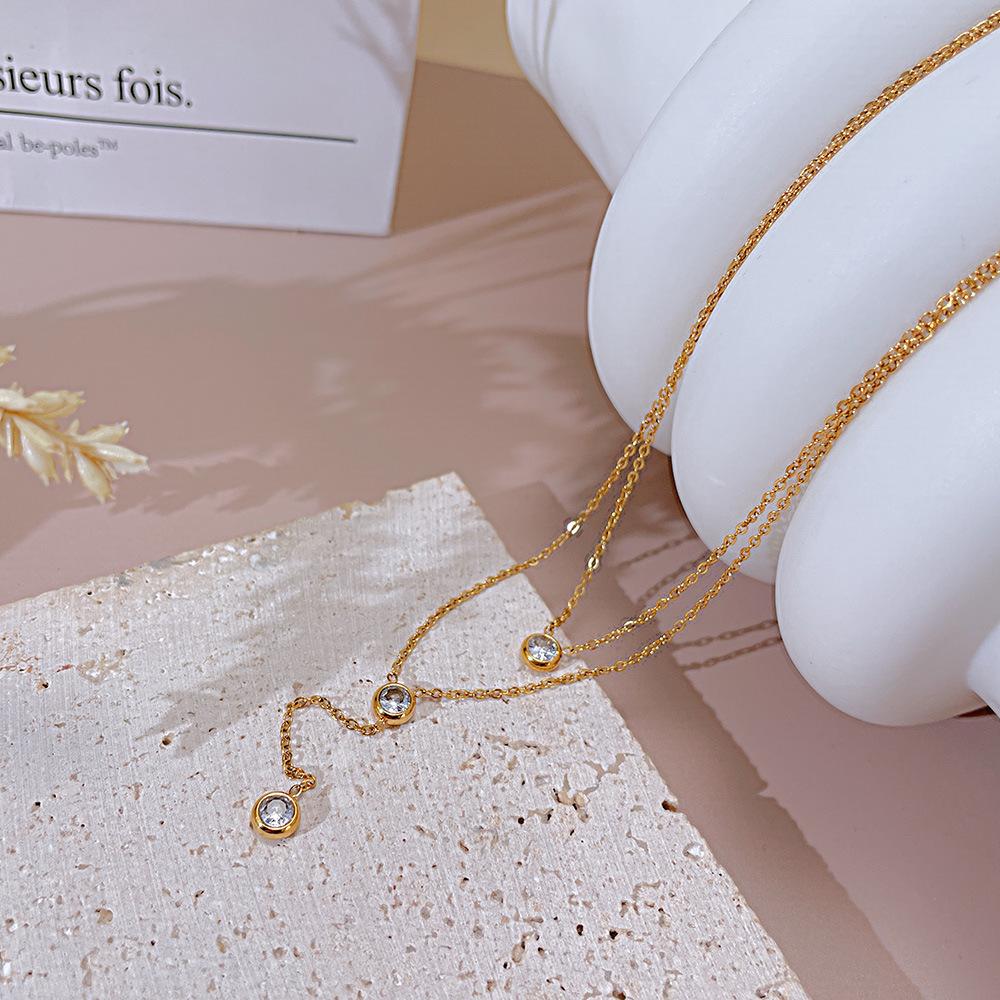 OPK Titanium Steel Necklace Female Gold Ladies Necklace