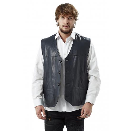 

Мужская талия Мужской темно-синий жилет Regular Fit