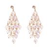 Personality Exaggerated Silver Needle Earrings European American Crystal Rhombus Colored Niche Light‑Luxury High‑End Temperament Decorative Earrings