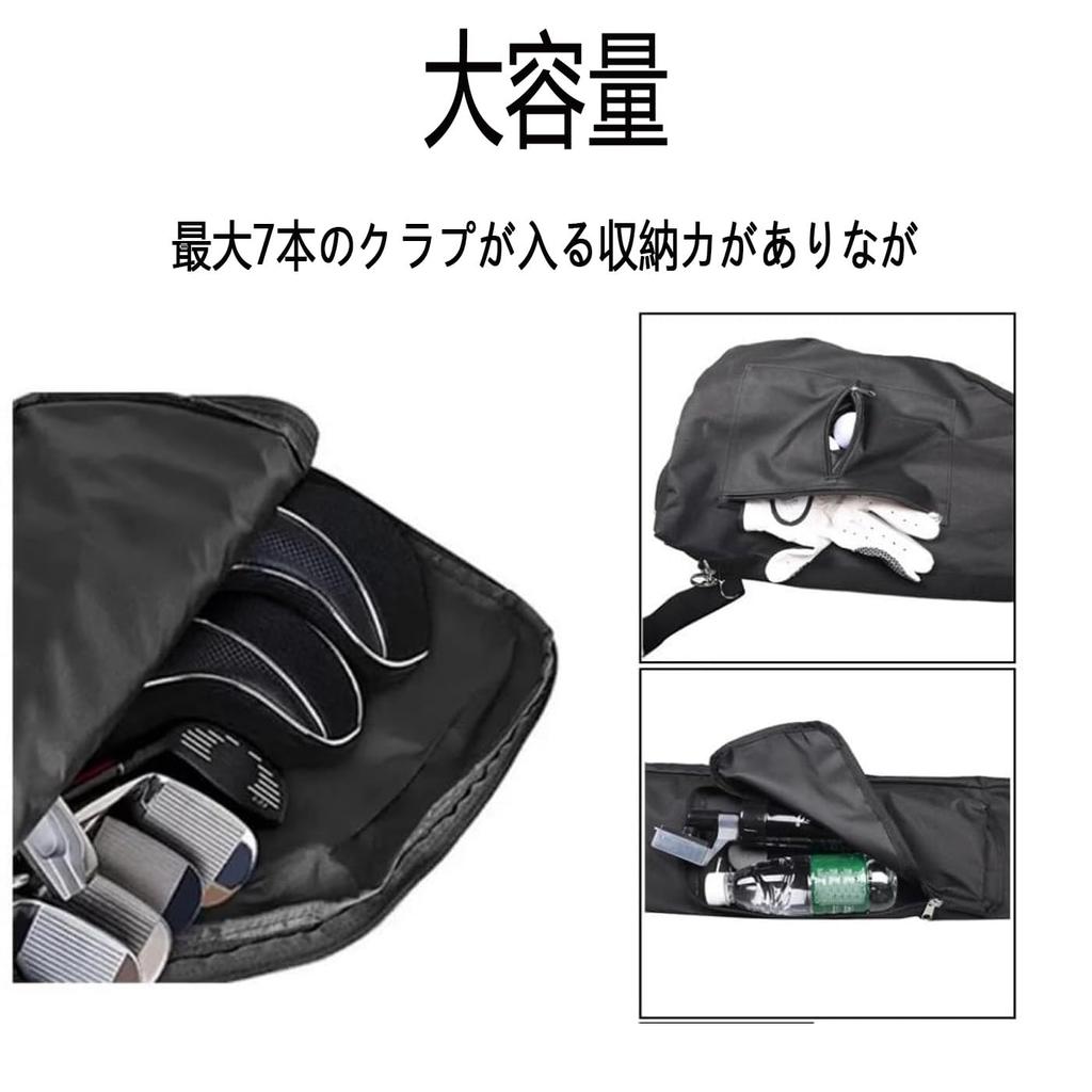 Golf Bag for Practice Club Case, Ultra-lightweight, Large Capacity, Abrasion-resistant Fabric, 7-piece Storage, 3 Pockets, Soft Carry Bag
