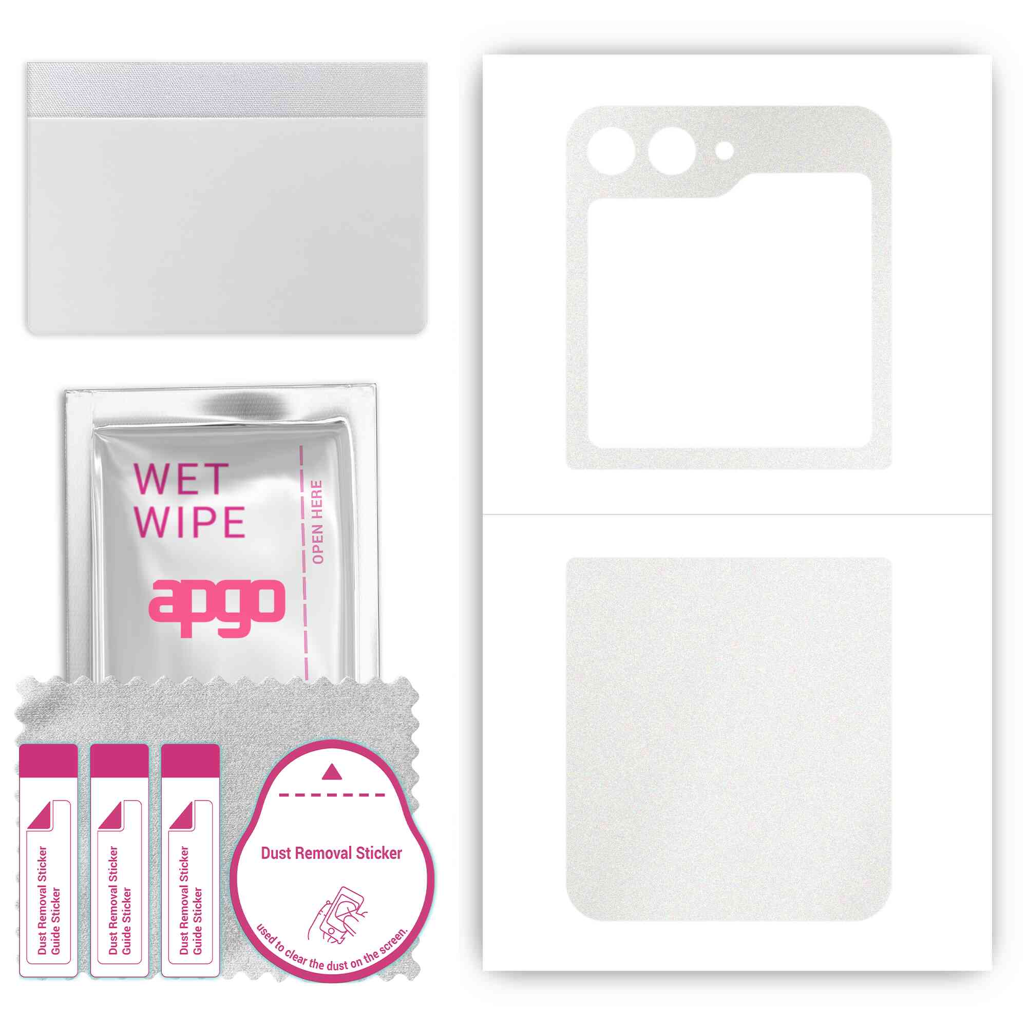 

apgo Protective Skin Sticker for the back compatible with Samsung Galaxy Z Flip 5, Wrap Film, Foil, Vinyl - Pattern Matte Transparent