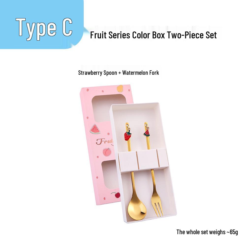 

S Cross Creative Strawberry & Cherry Coffee Spoon and Fork Set Gift