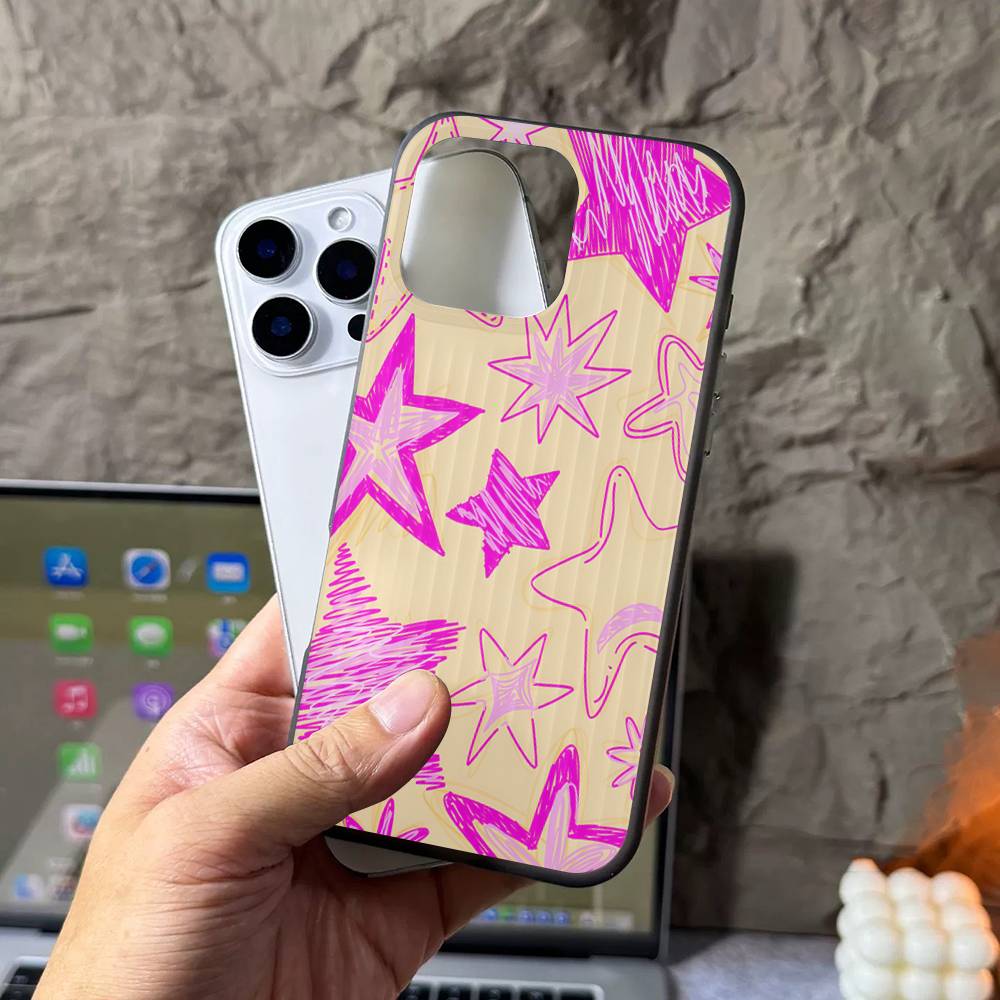 Cartoon-Stern-Handyhülle für iPhone 16 15 17 Pro 11 12 13 14 Pro Max Plus Weiche Wellen-Silikon-Schutzhülle
