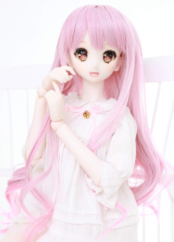 Linfairy 8~9 palců 13 velikost paruka pro panenku figurku panenky růžová + modrá (dlouhý růžový)