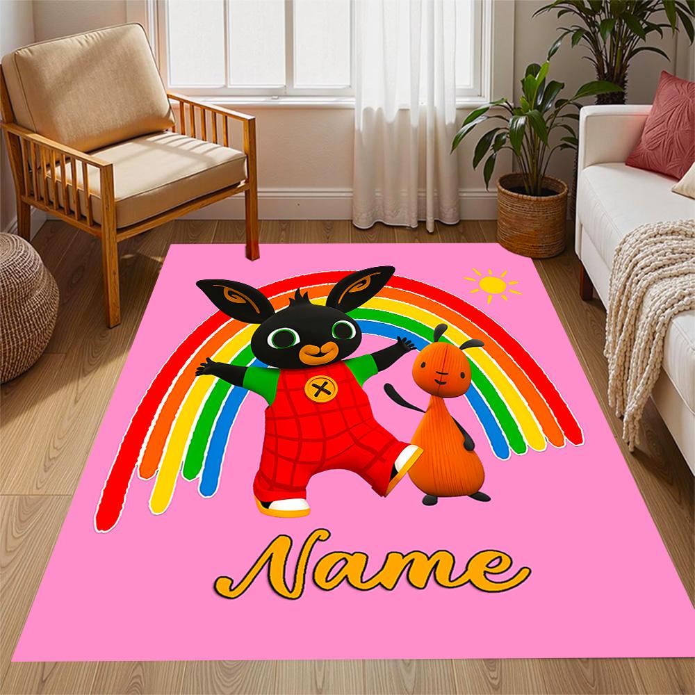 Friends Adventure Customized Name Floor Rug Office Rug Perfect for Game Room Bedrooms Living Rooms Study room Anti-slip Rug Anime Office Decor