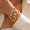 18K real gold electroplated metal feeling oval texture open bracelet bracelet bracelet