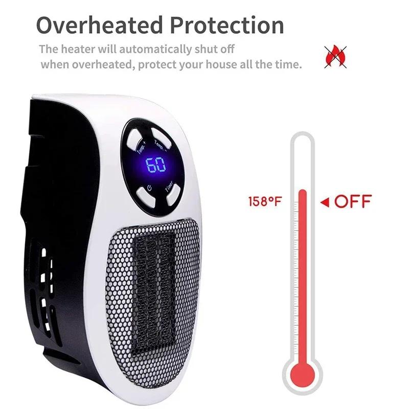 Portable Electric Heater Mini Radiator Plug In Wall Home Appliance with Remote Control Fast Heating Hand Warmer for Room Desktop