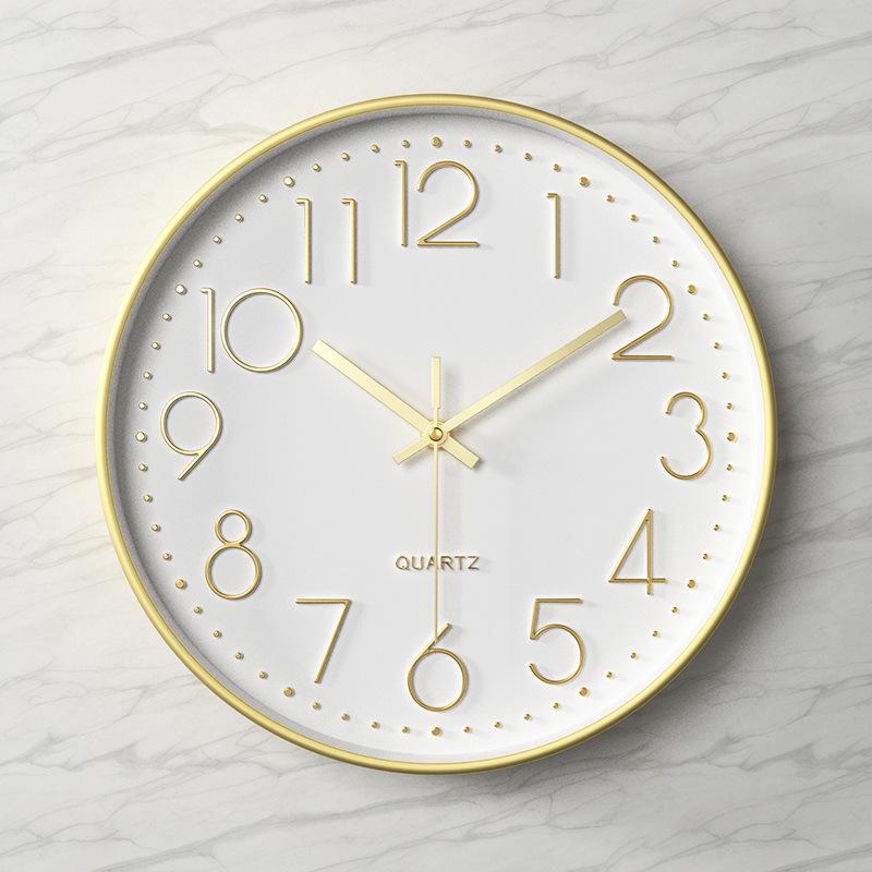 Clocks Living Room Silent Wall Clock Simple Fashion Clock Wall Hanging Home Three-dimensional Digital 40CM
