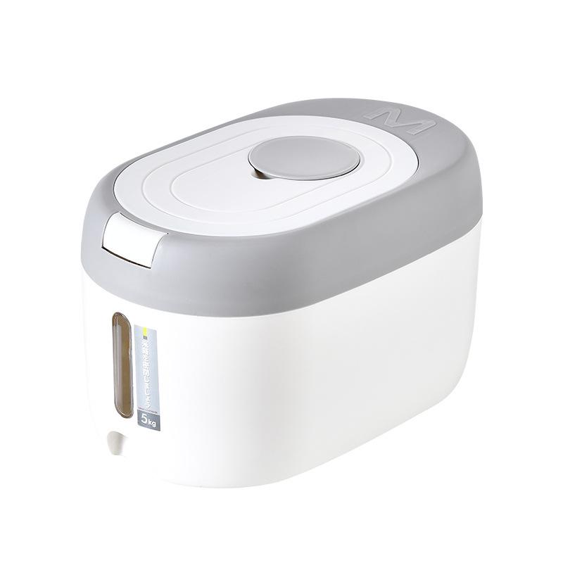 Insect-Proof & Moisture-Proof Rice Storage Bucket, 20 Jin Capacity, with Visible Measurement & Sealed Grains Features.