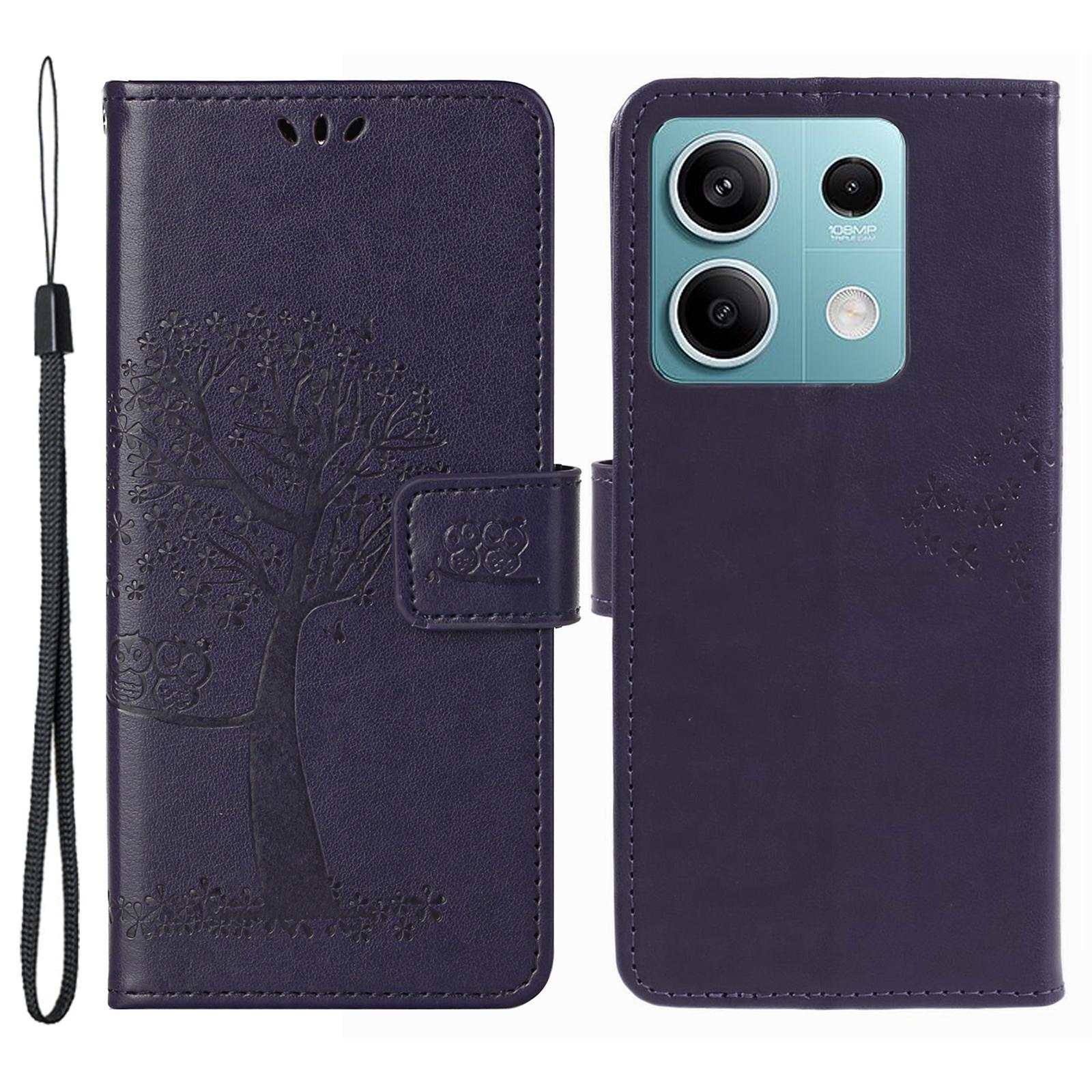 

For Xiaomi Redmi Note 13 Pro 5G/Poco X6 5G Cell Phone Case Imprinted Anti-fall Leather Wallet Cover A