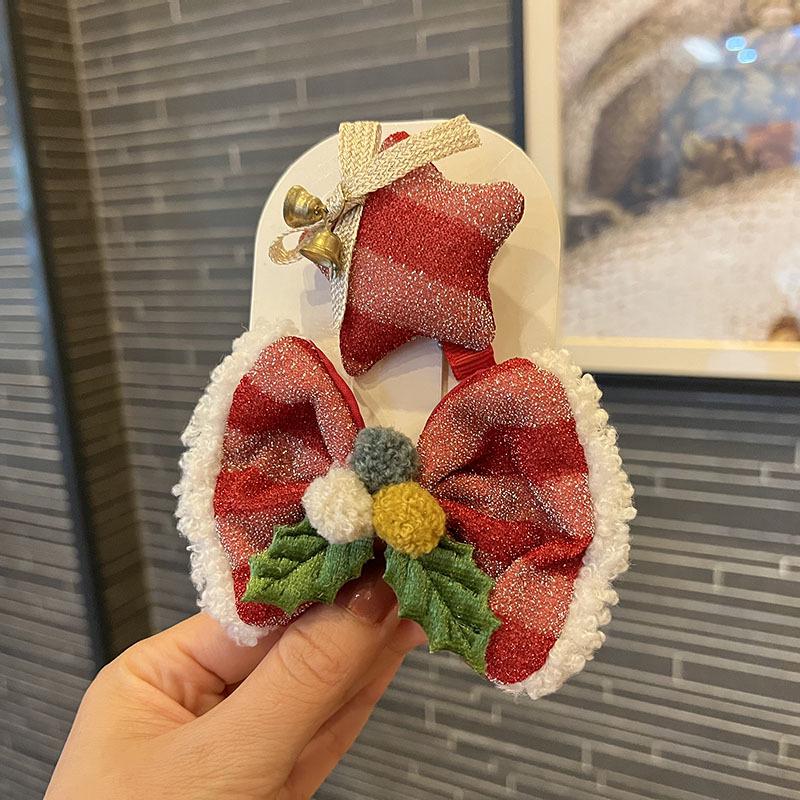 Children's Santa Claus Cartoon Hair Clips: Christmas Accessories for Kindergarten Girls