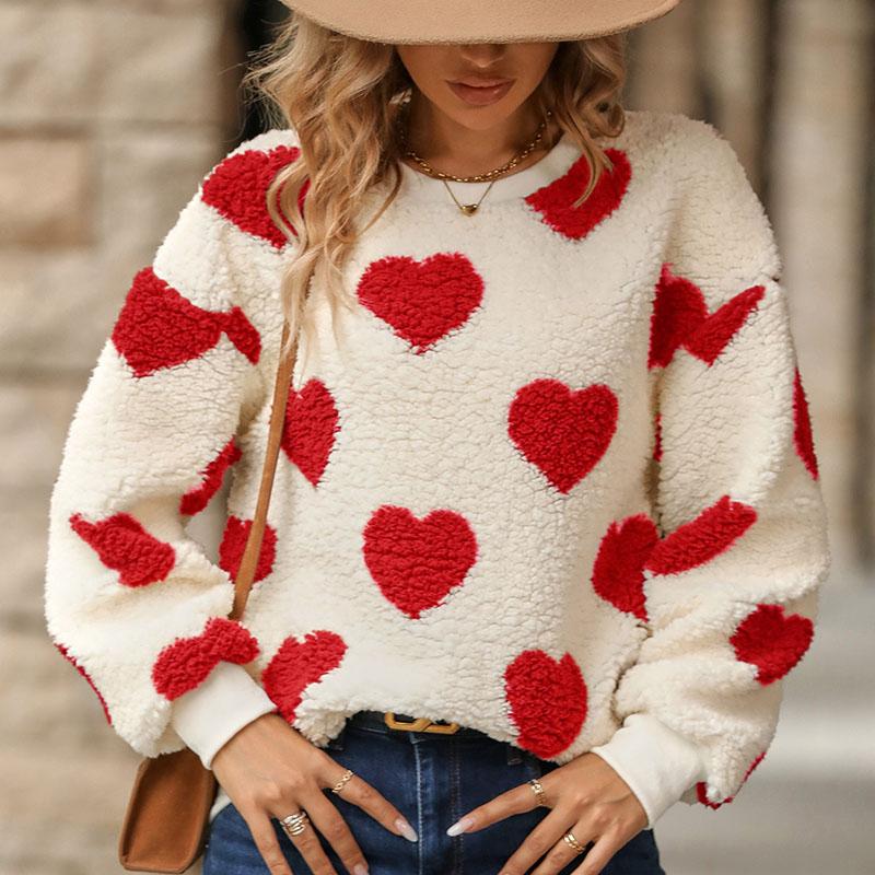 Sweatshirt for Women Cotton Oversize Fleece Thickened Loose Round Neck Casual Pullover Long Sleeve Winter Sweatshirt Top