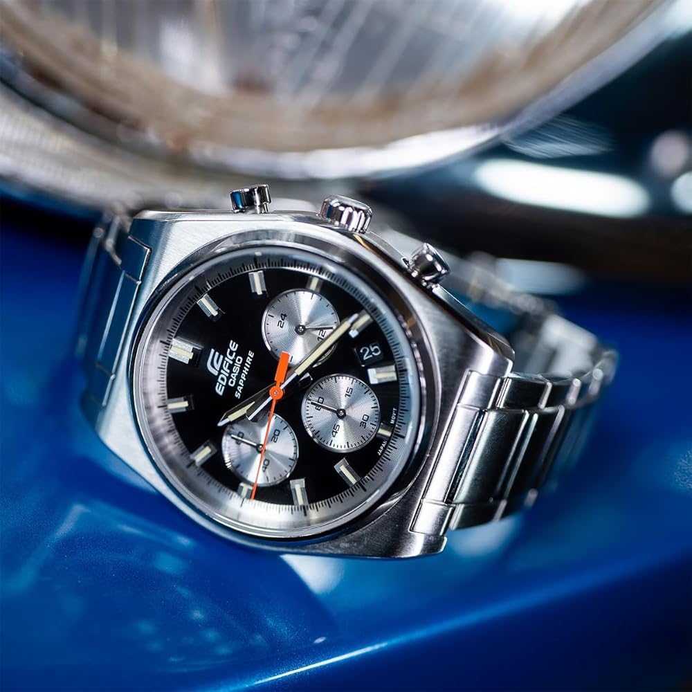 Casio Edifice Men's Chronograph Watch EFB-730D-1AV Sapphire Glass Black Stainless Steel
