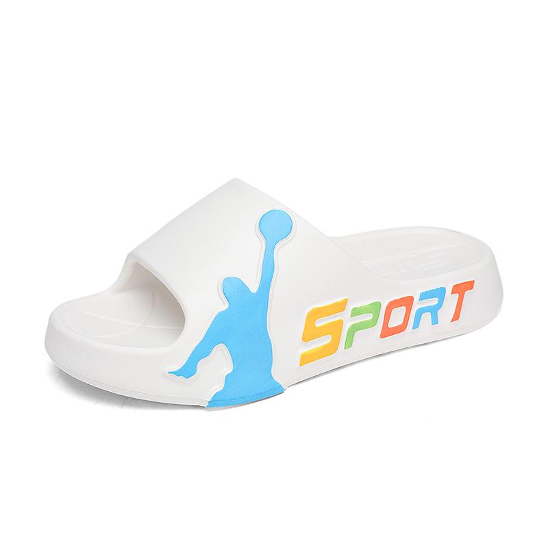 Slippers Men's Summer Basketball Sports Dormitory Home Wear One-word Non-slip Bathroom Eva Wear-resistant Cool Slippers