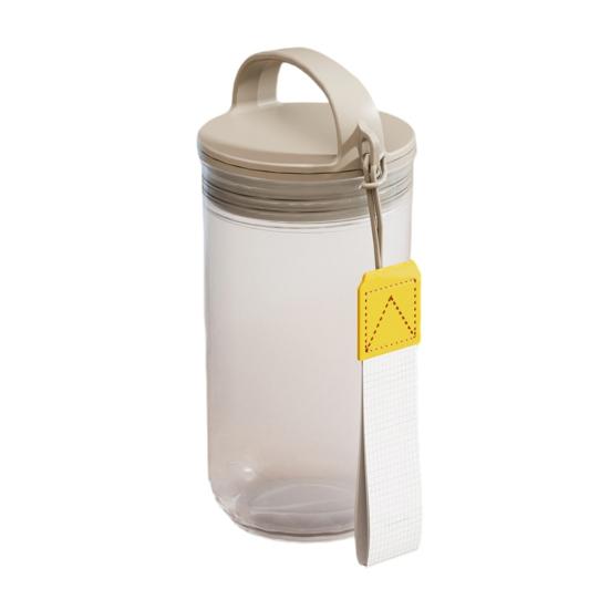 Frosted Water Bottle with Handle & Lanyard, Food Grade Clear Drinking Bottle, Leak-Proof Portable Travel Drink Soybean Milk Cup for Outdoor Gym Office
