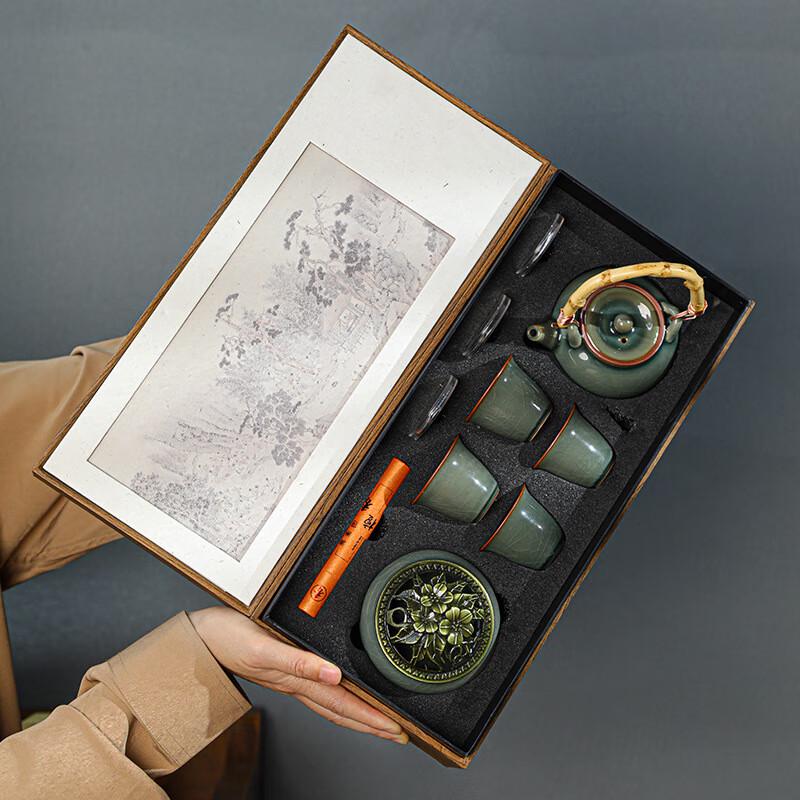 Haofeng Retro Chinese Style Incense Ceremony Tea Set Gift Box