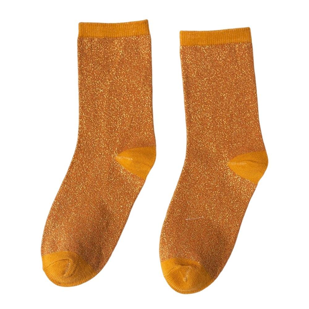 Hochwertige Metallic-Faden Damensocken Bunte Elastische Sportsocken Glänzende Atmungsaktive Crew-Socken Tägliches Tragen