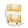 Cart Metal Wire Baskets with Wheels Iron Multipurpose Kitchen Fruit Basket Stand for Snacks Potatoes