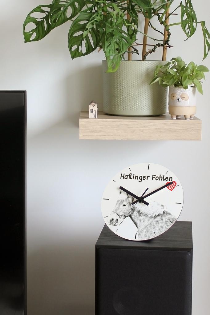 Haflinger Fohlen – Wall clock with a horse, shelf clock with a print | Art-Dog
