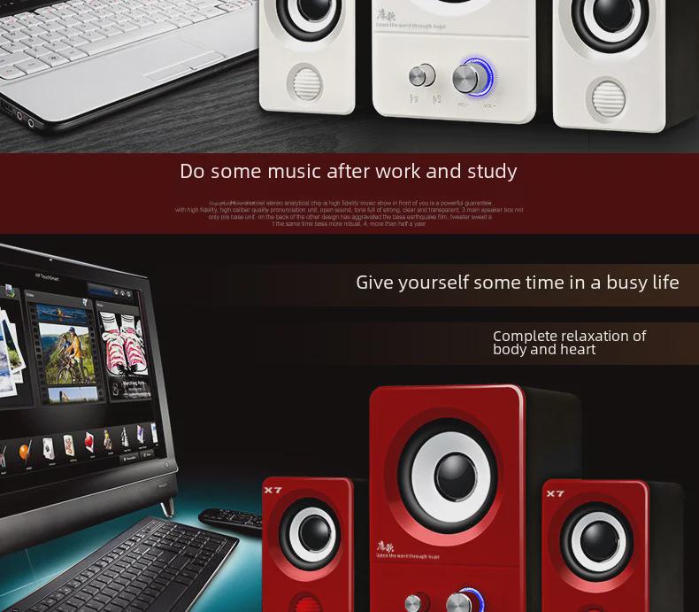 X7 Mini Multimedia Subwoofer: Compact Speaker for Desktop, Laptop, Mobile, and Home Use