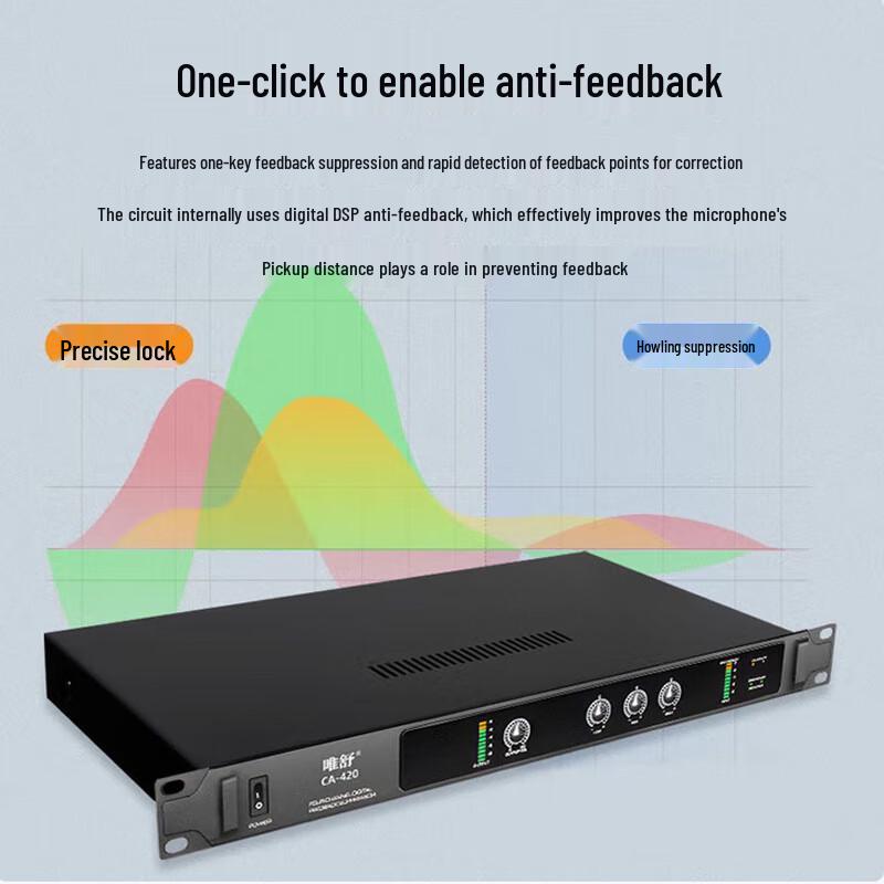 Weishu CA-420 Professional 4-Channel Digital Feedback Suppressor