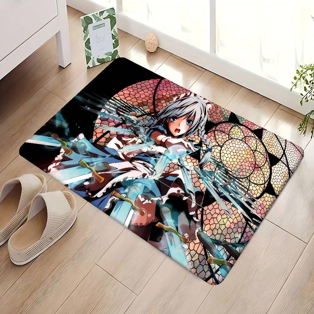 Sakuya Izayoi Cartoon Floor Mat Cheaper Anti-slip Modern Living Room Balcony Printed Bedside Mats