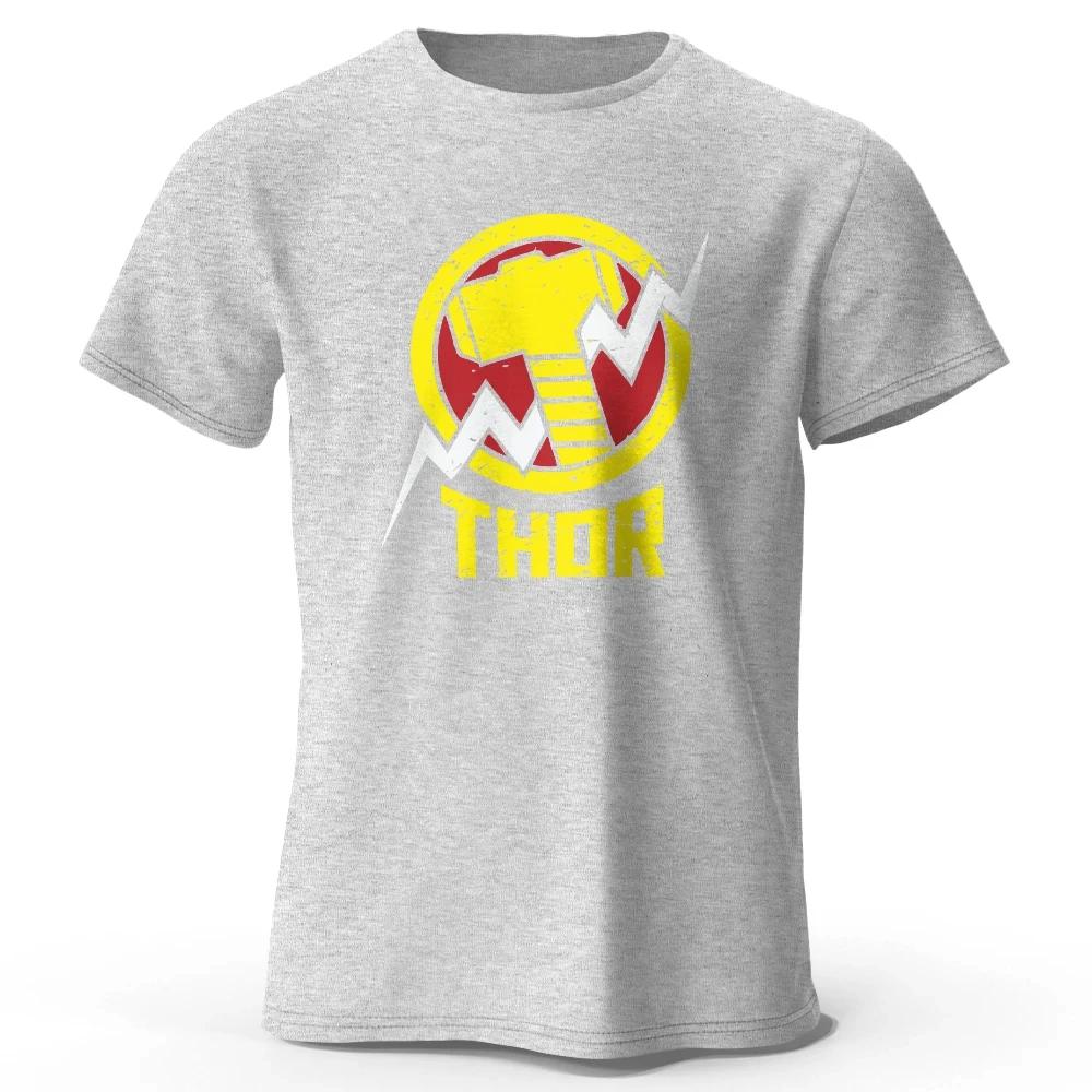 Summer Thunder Thunder printed Unisex's T-shirt fashion trend retro style summer top T-shirt street large size all match