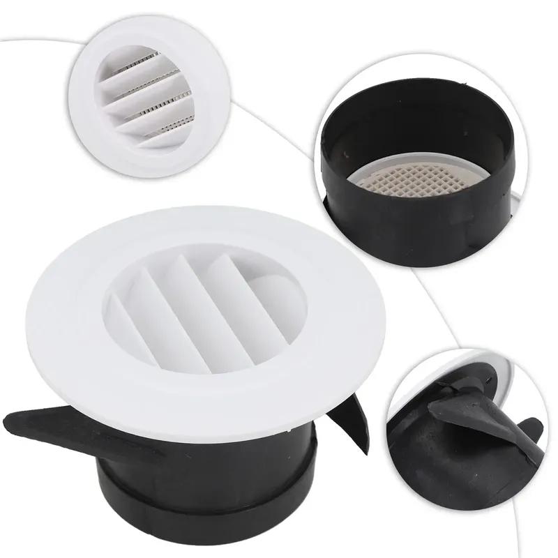 1pc Duct Vents Round Louvered Vents  Interior ABS Grille Ventilation Adjustable Air Vol 75mm/100mm/125mm/150mm/200mm