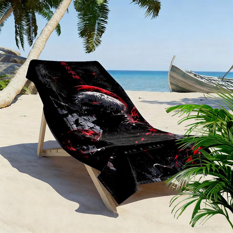 Ken kaneki anime Print Beach Towel, Large Soft Quick Dry Towel for Beach Camping Swimming