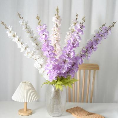 Artificial Delphinium Flowers 46 Inch Long Stem Fake Hyacinth Flower for Tall Vase