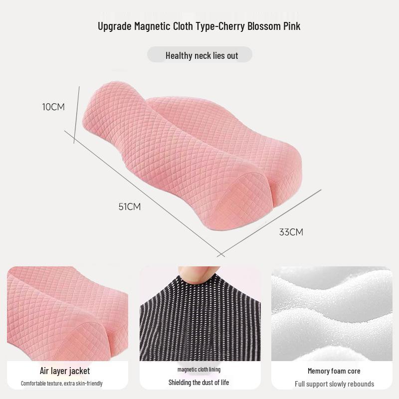 Cross-Border Cervical Pillow: Heated Neck Support, Memory Foam for Comfortable Sleep, Removable & Washable for Side Sleepers