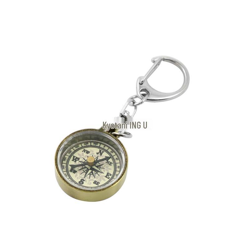 MR MOOSE C25X Vintage Zinc Alloy Compass Keychain