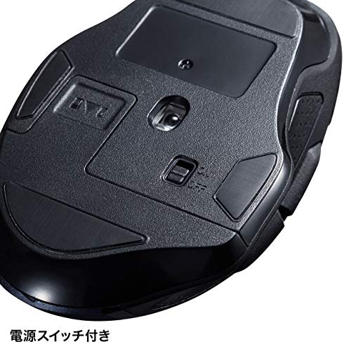 Sanwa Supply Silent Wireless Blue LED Mouse Type-C/A Connector Included Large 5 Button MA-WBLC169BK