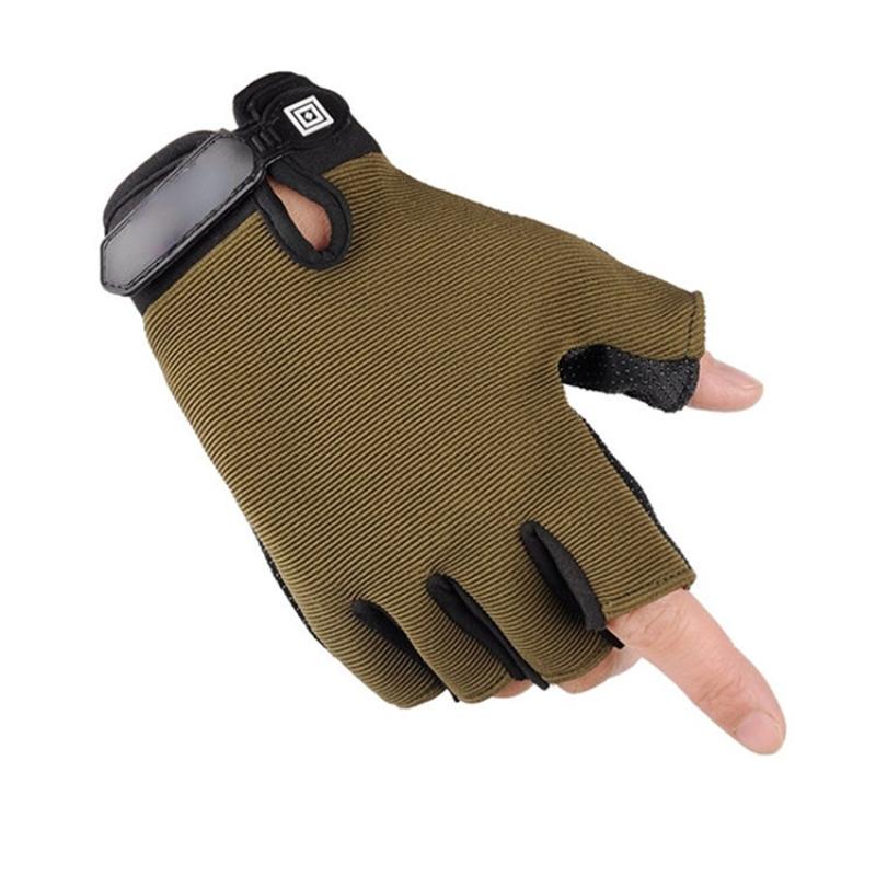 Men Camouflage Tactical Gloves Outdoor Sport Cycling Half Finger Anti-Slip Shock-Absorbing Fitness Fingerless Mittens Warmer