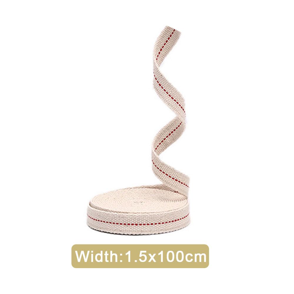 1.1cm/1.3cm/1.5cm/2cm Width 1Meter Long White Flat Cotton Kerosene Lamp Wick with Stitch Braided For Oil Lamps Candle Burner