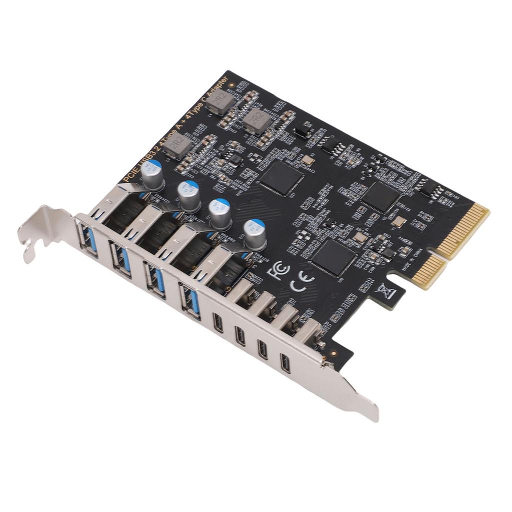 PCIe To USB 3.2 Gen 2 Card 8 Ports 4xType C 4xType A 10Gbps Bandwidth PCIe Expansion Card Support for Windows System