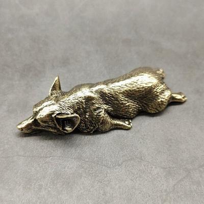 Dekoracja pulpitu dla zwierząt Pies Czysta miedź Welsh Corgi Szczeniak Miniaturowa lalka Dekoracja Rzemiosło Ozdoby