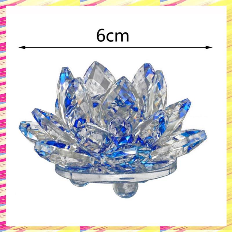 ABJJ G Kristall Lotusblume Figur Dekoration Lotusblume Dekor Glas Handwerk Sammlung Briefbeschwerer Tischdekoration Souvenir Geschenk