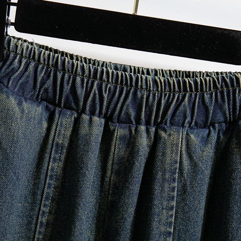 DIMANAF 2025 Autumn Winter Women Plus Size Jeans Cotton New Fashion Lady Denim Long Pants Oversized Loose Bottoms