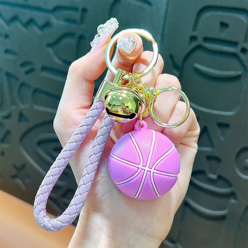 1/2Pcs Keyring Holder Creative Colorful Key Accessories Basketball Keychain 9 Colors Car Key Chain Plastic Ball Bag Pendant