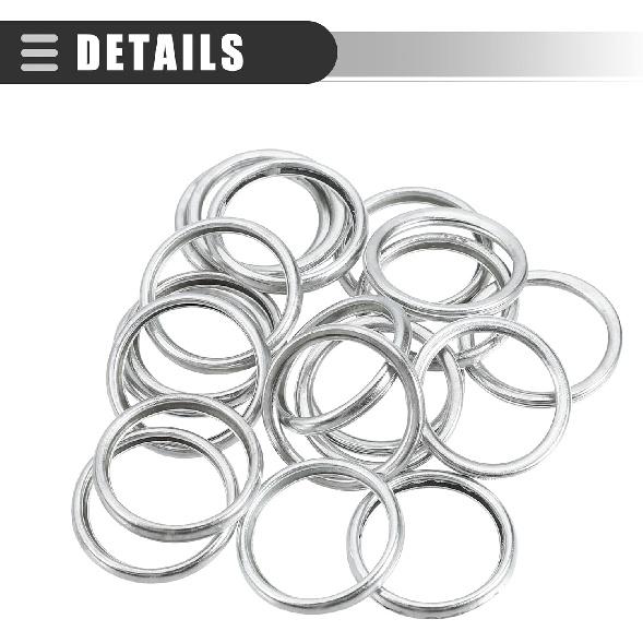 Motoforti Car Oil Drain Plug Gaskets, Engine Oil Crush Washer Seals, for Subaru BRZ 2013-2020, Aluminum, No.803916010, Silver Tone, 20 Pcs