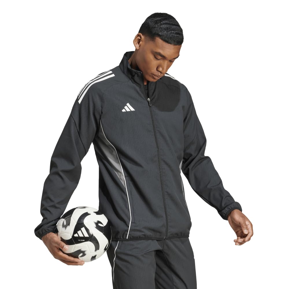 Adidas Tiro 25 Competition Presentation Soccer Grey Size Small Men's Jacket, JSK22, Black/Team (IW0418),