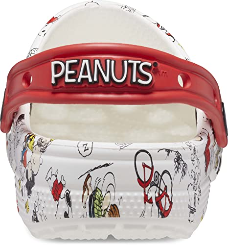 Crocs Peanuts Classic Clogs, Kids', White/Multi, 19cm