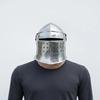 Medieval Knight With Steel Crusader Helmet Gothic Full Face Armor LARP Reenactment Cosplay Helmet Gift