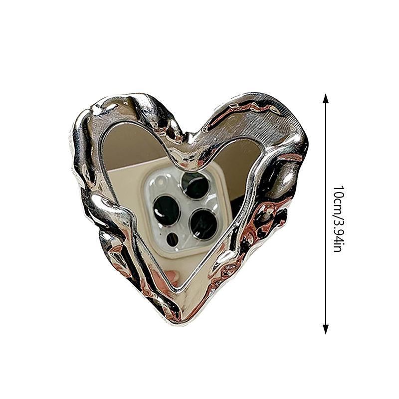 Корейская серебряная ручка-сердце Tok Mirror Роскошный держатель для пальцев Griptok Мобильная подставка Поддержка сотового телефона Аксессуары для смартфонов