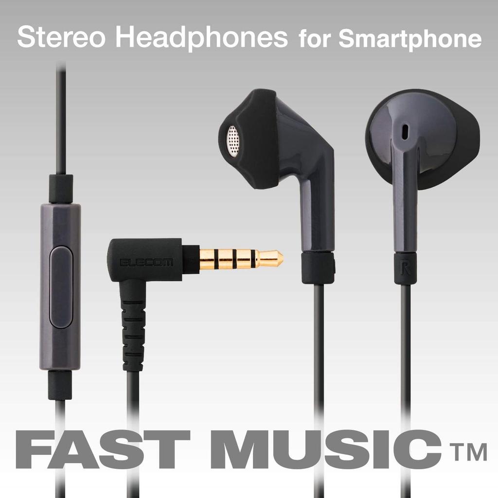ELECOM Stereo Earphones with Driver Semi-Open Microphone, 3.5mm Diameter, 13.6mm Diameter, Black, EHP-F10IMABK