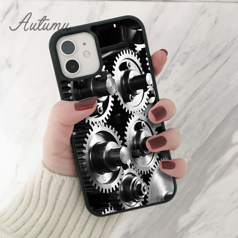 Mechanical Gears steampunk Phone Case for iPhone 11 12 13 14 Pro Max mini XR XS SE 2020 6S 7 8 Plus Samsung Galaxy S21 S22 Cover