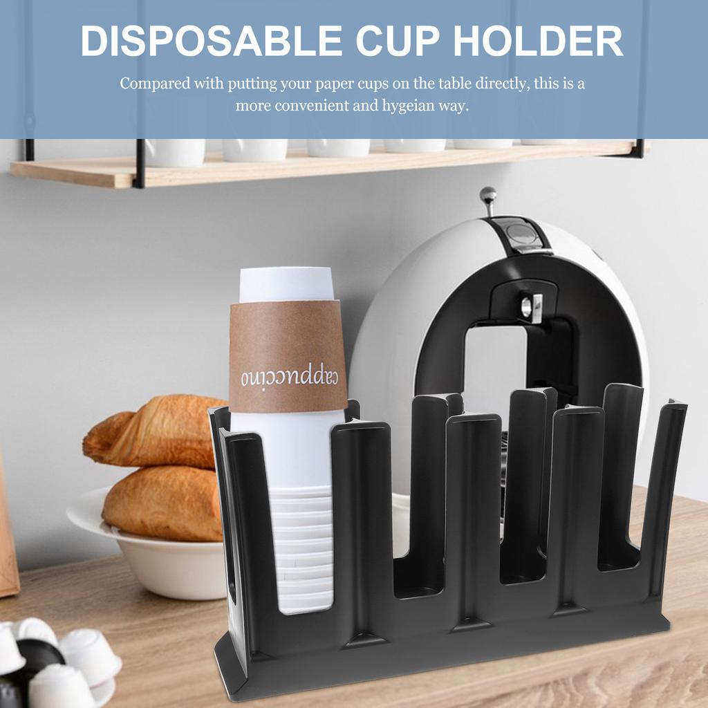 Premium Plastic Paper Cup Rack Organizer for Home Office Cafe Bar Desktop Disposable Cup Dispenser Storage Holder
