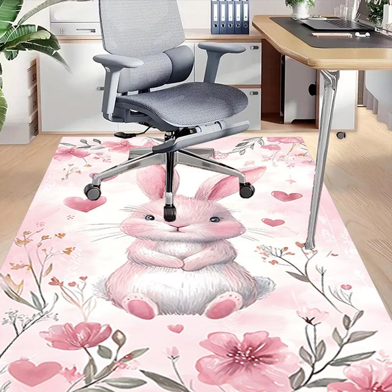 1pc rabbit flowers Carpet Office Rug Outdoor Mat Home Decor Area Carpet Festival Gift Office desk chair carpet